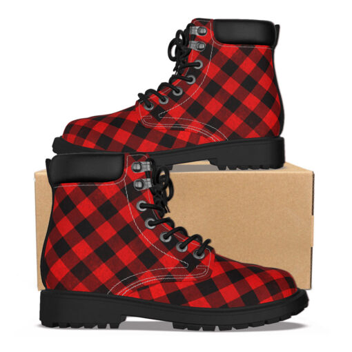 Red Checkered Classic Boots