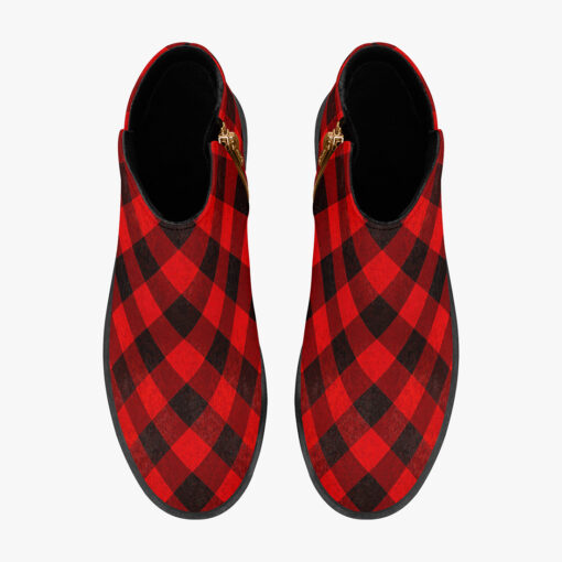 Red Checkered Fashion Boots - Image 7