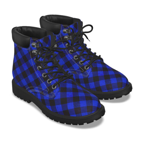 Blue Checkered Classic Boots - Image 5