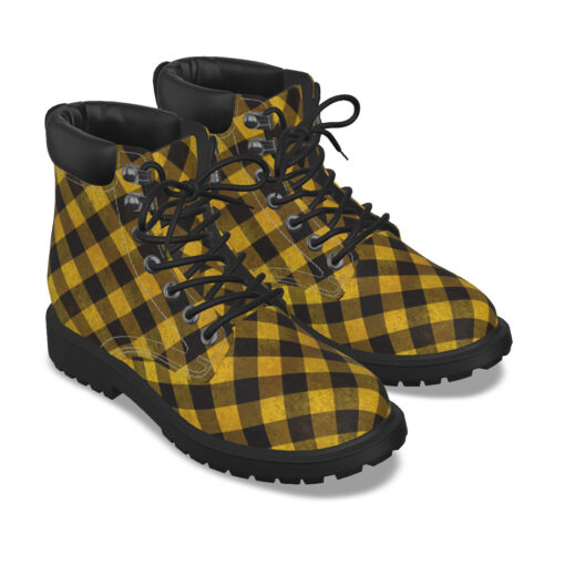 Yellow Checkered Classic Boots - Image 5