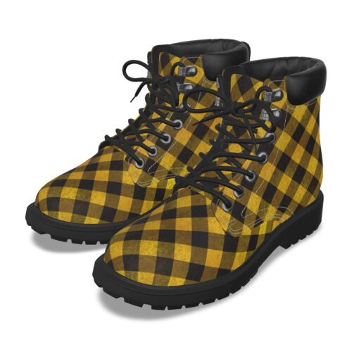 Yellow Checkered Classic Boots - Image 2