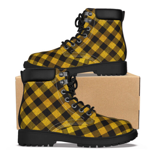 Yellow Checkered Classic Boots