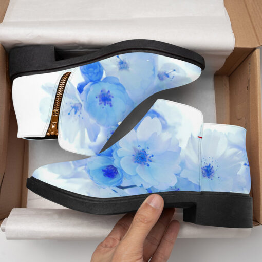 Blue Flowers Fashion Boots