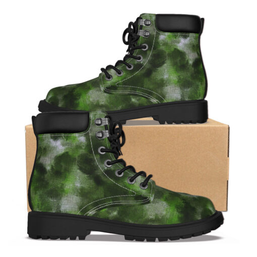 Green Canvas Camouflage Classic Boots