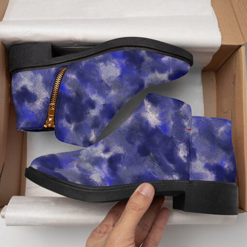 Blue Canvas Camouflage Fashion Boots