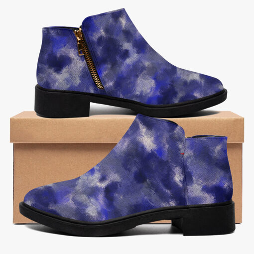 Blue Canvas Camouflage Fashion Boots - Image 2