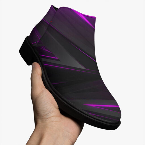 Violet Geometric Abstraction Fashion Boots - Image 3