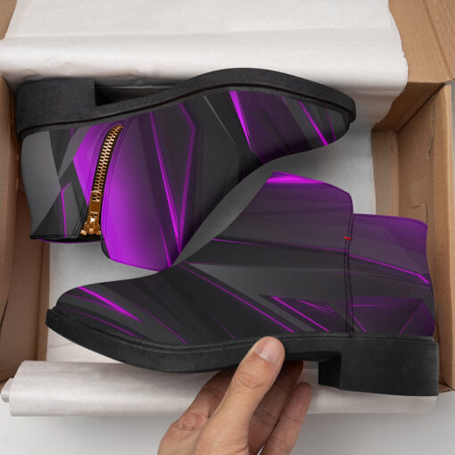 Violet Geometric Abstraction Fashion Boots