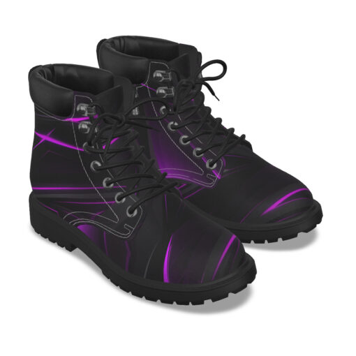 Geometric Violet Stripes Classic Boots - Image 5