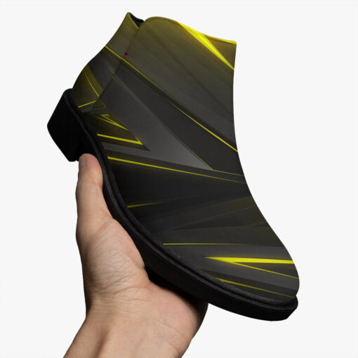 Yellow Geometric Abstraction Fashion Boots - Image 3