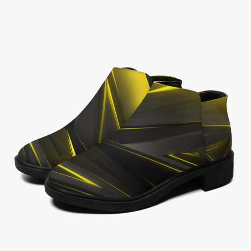 Yellow Geometric Abstraction Fashion Boots - Image 5