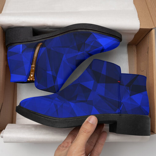 Blue Polygons Fashion Boots