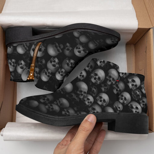 Skulls Background Fashion Boots