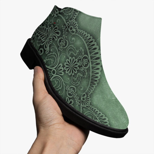 Green Lace Ornament Fashion Boots - Image 3