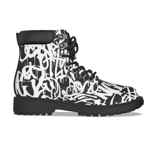 Black and White Graffiti Classic Boots - Image 6