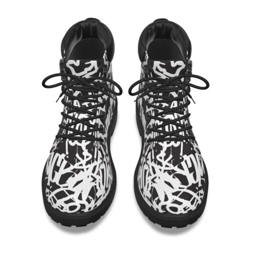 Black and White Graffiti Classic Boots - Image 5