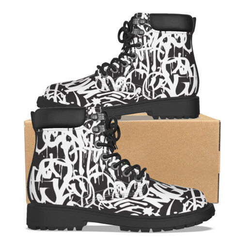 Black and White Graffiti Classic Boots