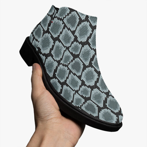 Blue Snake Skin Pattern Fashion Boots - Image 3