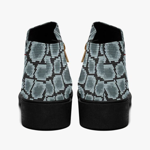 Blue Snake Skin Pattern Fashion Boots - Image 6