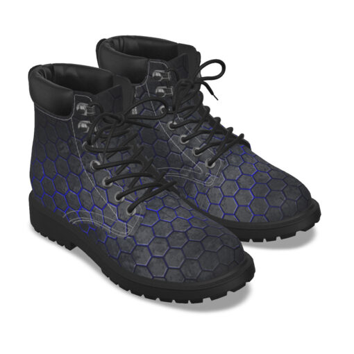 Hexagons Blue Glow Classic Boots - Image 5