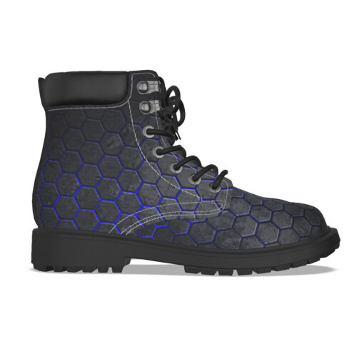 Hexagons Blue Glow Classic Boots - Image 4