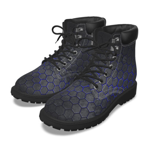 Hexagons Blue Glow Classic Boots - Image 2