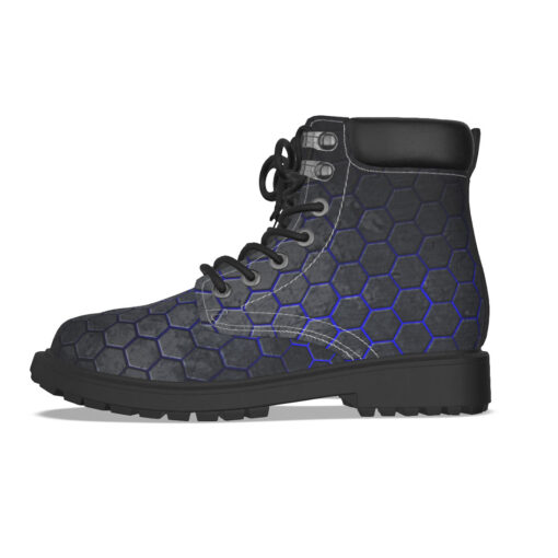 Hexagons Blue Glow Classic Boots - Image 3