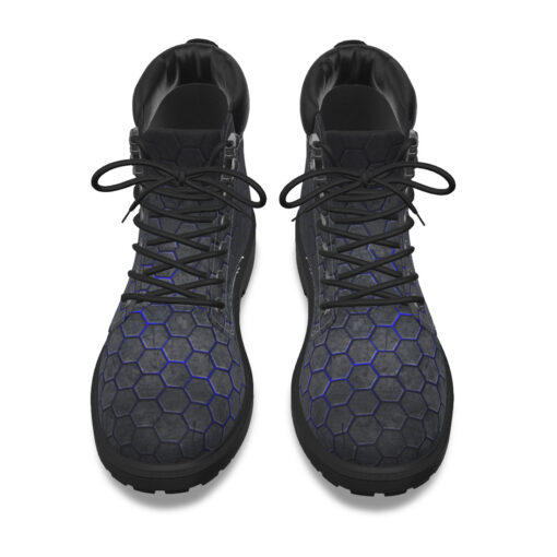 Hexagons Blue Glow Classic Boots - Image 6