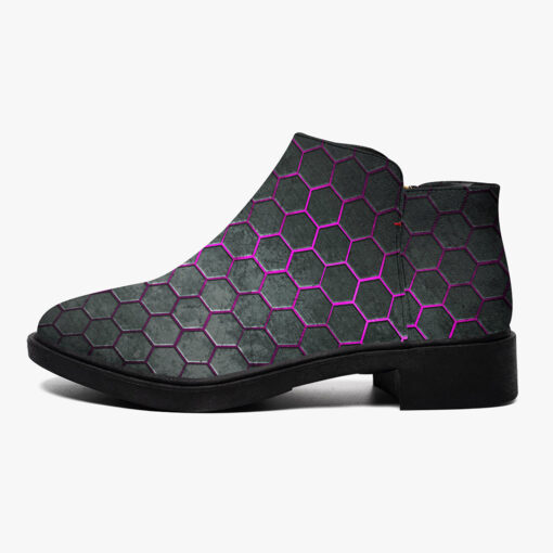 Hexagons Violet Glow Fashion Boots - Image 4