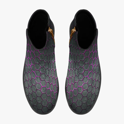 Hexagons Violet Glow Fashion Boots - Image 7