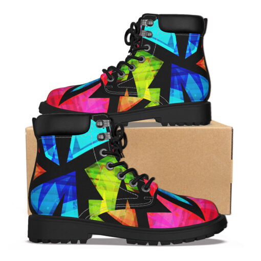 Neon Geometric Grunge Classic Boots