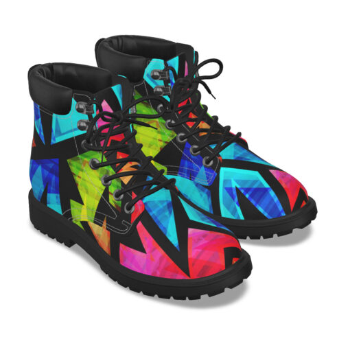 Neon Geometric Grunge Classic Boots - Image 6