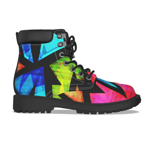 Neon Geometric Grunge Classic Boots - Image 5