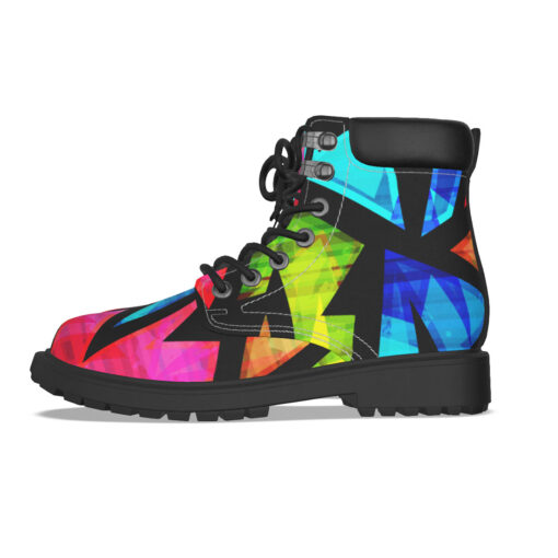 Neon Geometric Grunge Classic Boots - Image 4