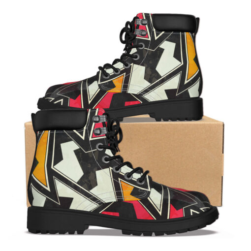 Abstract Zigzag Geometric Classic Boots