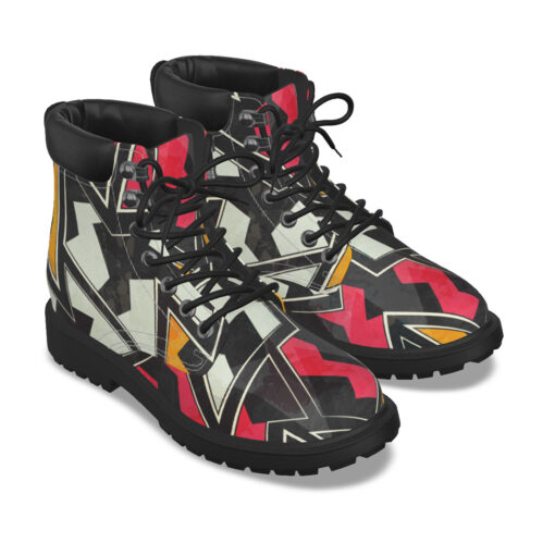 Abstract Zigzag Geometric Classic Boots - Image 5