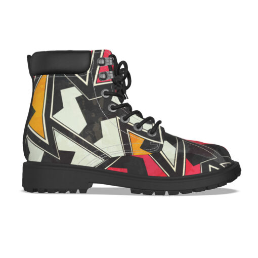 Abstract Zigzag Geometric Classic Boots - Image 4