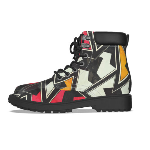 Abstract Zigzag Geometric Classic Boots - Image 3