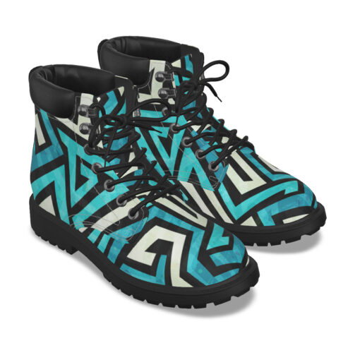 Blue Maze Grunge Effect Classic Boots - Image 5