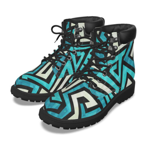 Blue Maze Grunge Effect Classic Boots - Image 2