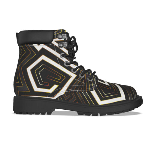 Retro Geometric Gold Frame Classic Boots - Image 4