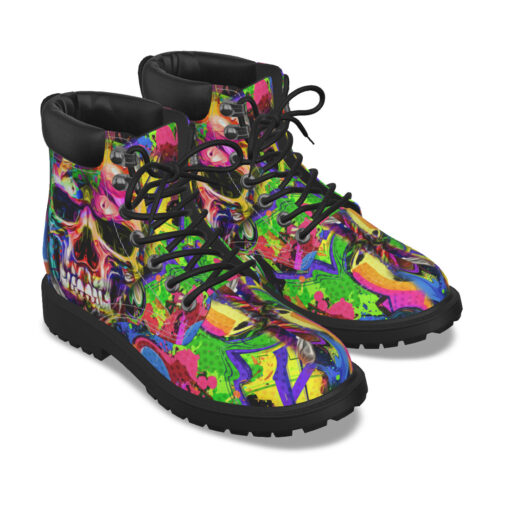 Skull Graffiti Art Classic Boots - Image 4