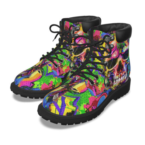 Skull Graffiti Art Classic Boots - Image 7