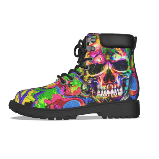 Skull Graffiti Art Classic Boots - Image 2