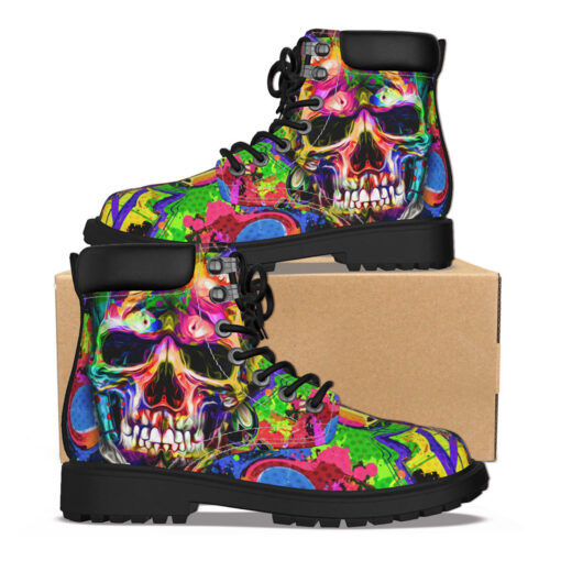 Skull Graffiti Art Classic Boots