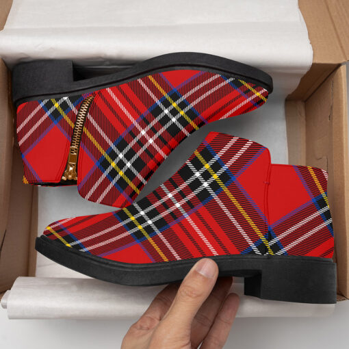 Classic Red Tartan Fashion Boots