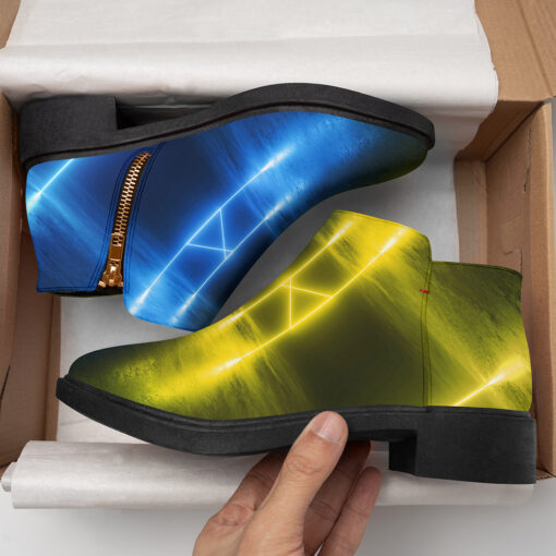 Yellow Blue Sci-Fi Neon Glowing Light Fashion Boots