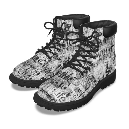 Vintage Newspaper Classic Boots - Image 2