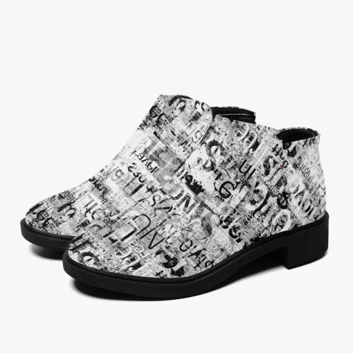 Vintage Newspaper Fashion Boots - Image 5