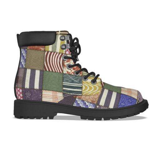 Cloth Patchwork Classic Boots - Image 4